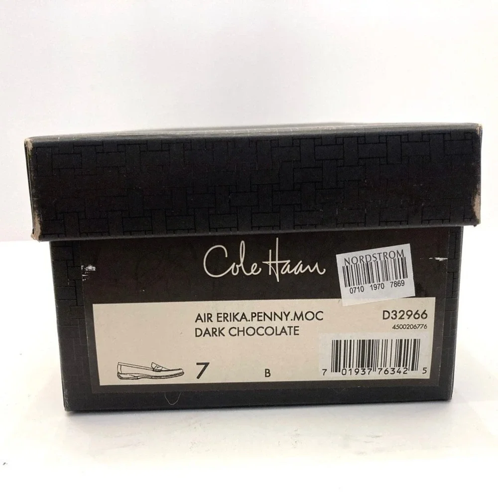 Cole Haan Erika Penny‎ Moc Loafers Chocolate Brown Suede Leather Womens 7B